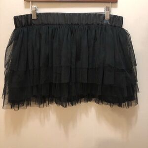 Elegant Black Tulle Micro Mini Skirt